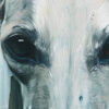 Greyhound portrait with azure highlights in a monochromatic scheme, from the 'Azure Reflection of a Greyhound's Soul' digital art series.
