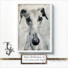Greyhound portrait with azure highlights in a monochromatic scheme, from the 'Azure Reflection of a Greyhound's Soul' digital art series.
