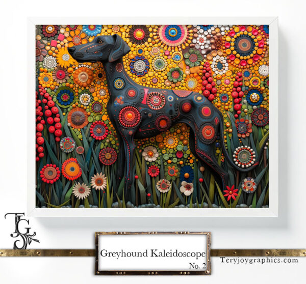 Digital kaleidoscope of greyhounds, Tery Joy Graphics