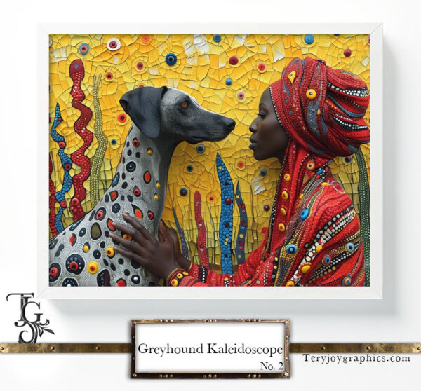 Digital kaleidoscope of greyhounds, Tery Joy Graphics