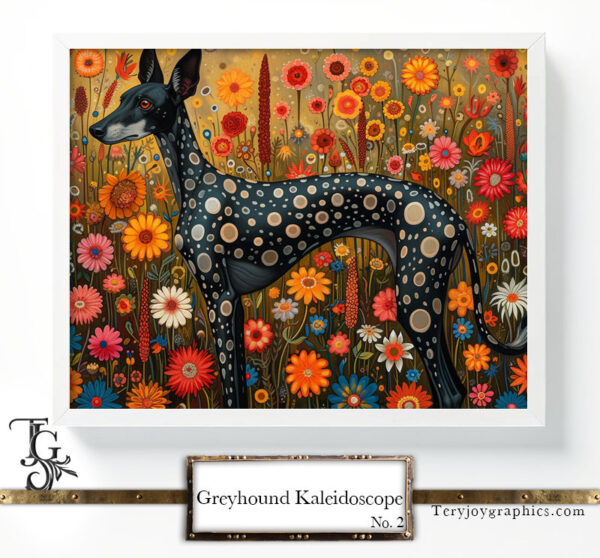Digital kaleidoscope of greyhounds, Tery Joy Graphics