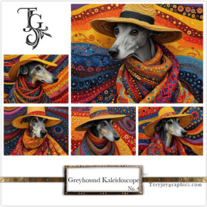 Digital kaleidoscope of greyhounds, Tery Joy Graphics