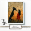 A moment of silence and sharing between a human and a greyhound, expressed in watercolor and ink in the "Silence of a Shared Moment No.1" series.