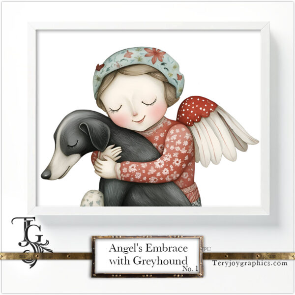 Angel's Embrace with Greyhound No. 01 - Image 6