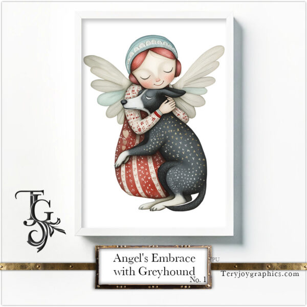 Angel's Embrace with Greyhound No. 01 - Image 2