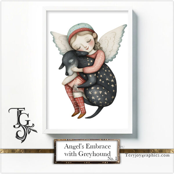 Angel's Embrace with Greyhound No. 01 - Image 3