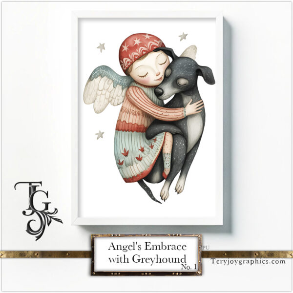 Angel's Embrace with Greyhound No. 01 - Image 4