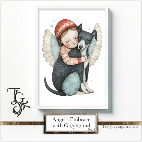 Angel's Embrace with Greyhound No. 01 - Image 5