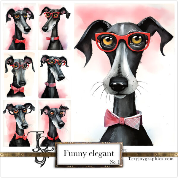 Funny Elegant Greyhounds No.1